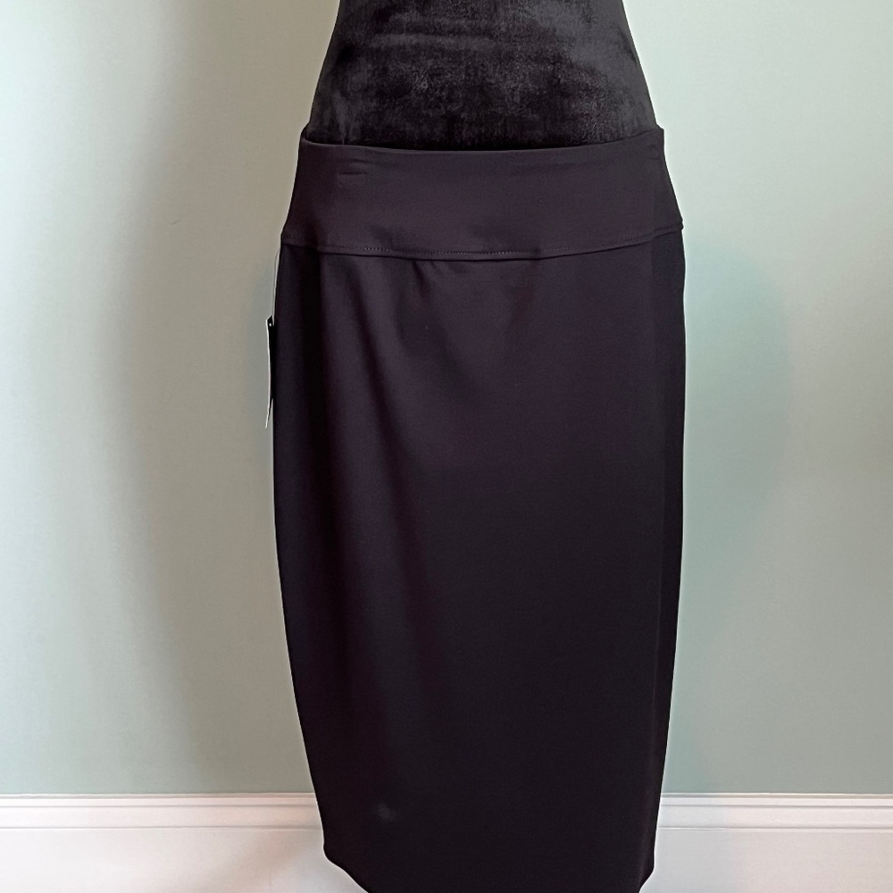 NWT Worthington Black Split-Hem Midi Skirt L